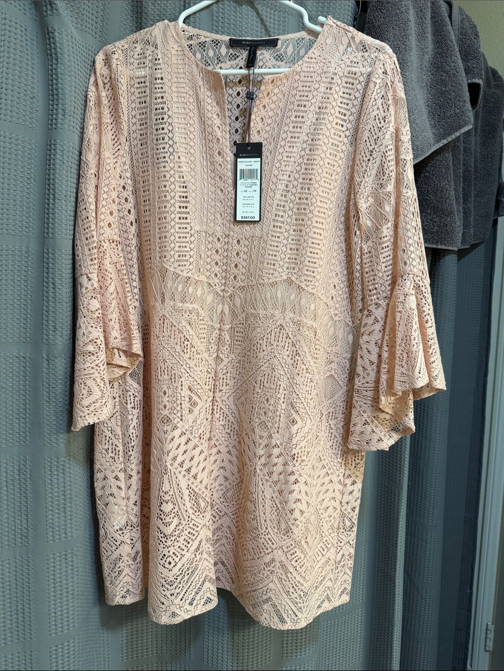BCBGMaxAzria Blush Lace Crochet Dress